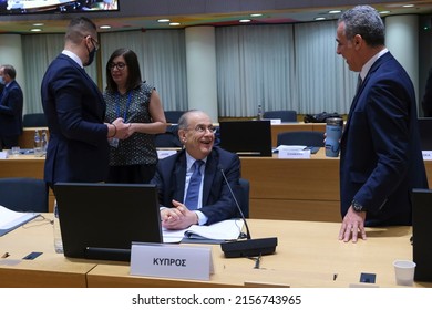Cypriot Foreign Minister Ioannis Kasoulides Arrives For A Foreign Affairs Council (FAC) Meeting At The EU Headquarters In Brussels, Belgium On May 16, 2022. 