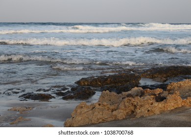 Cyprus Beach Crashing Waves Mediterranean Sea