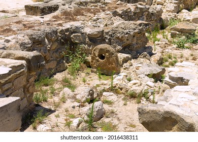 Cyprus, Larnaca -28 June 2021. A Complex Of Sacred Places In The Ancient City Of Kition. The Image Shows The Remains Of A Copper Smelting Site.