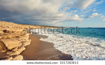 Cyprus - Mediterranean Sea coast. Lara Beach in Paphos district. Stock photo © 