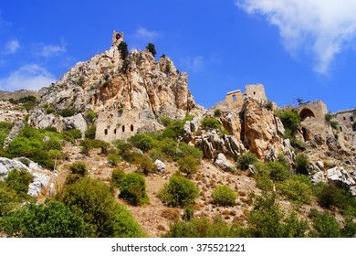  Cyprus St. Hilarion Castle on sky background