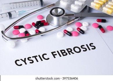 CYSTIC FIBROSIS CONCEPT Background of Medicaments Composition, Stethoscope, mix therapy drugs doctor flu antibiotic pharmacy medicine medical