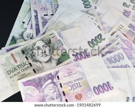 czech banknotes nominal value thousand and two thousand crowns