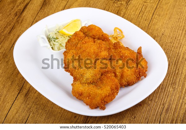 Czech Cuisine Schnitzel Cabbage Lemon Stock Photo (Edit Now) 520065403