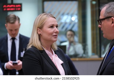 Czech Defense Minister Jana Cernochova  Arrives To Attend A EU Defence Ministers Council In Brussels, Belgium, 17 May 2022.