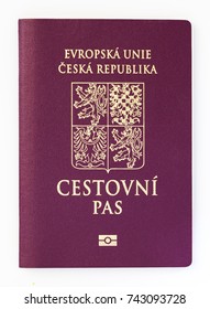 Czech passport isolated on white background
