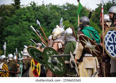 Křtiny, Czech Republic - August 27th 2022. Living Action Roleplay Battle Called Pán Prstenů (Lord Of The Rings). The Story Of The LARP Is About Battle For The Middle Earth.