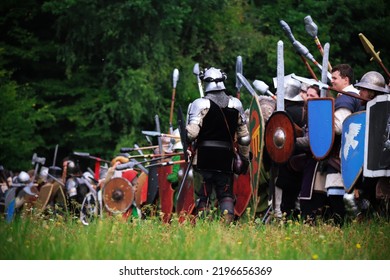 Křtiny, Czech Republic - August 27th 2022. Living Action Roleplay Battle Called Pán Prstenů (Lord Of The Rings). The Story Of The LARP Is About Battle For The Middle Earth.