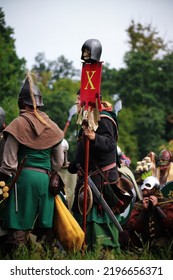 Křtiny, Czech Republic - August 27th 2022. Living Action Roleplay Battle Called Pán Prstenů (Lord Of The Rings). The Story Of The LARP Is About Battle For The Middle Earth.