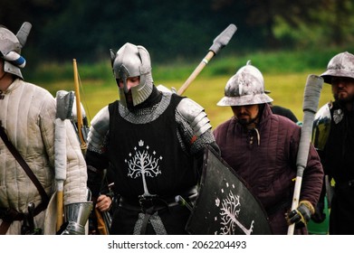 Křtiny, Czech Republic - August 28th 2021. Living Action Roleplay Battle Called Pán Prstenů (Lord Of The Rings). The Story Of The LARP Is About Battle For The Middle Earth.