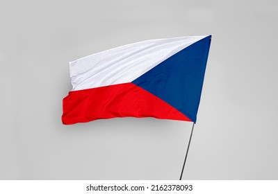 The Czech Republic flag is isolated on a white background with a clipping path. flag symbols of Czech Republic. flag frame with empty space for your text.