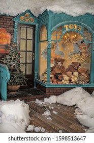 Czech Republic, Prague 28,12,2015 Vintage Toy Store On Christmas With Bears In A Shop Window