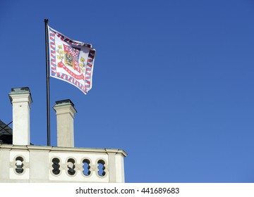 Czech Republic, Prague, May 05 - 2015: Flag Of The President Of The Czech Republic On Prague Castle