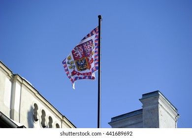 Czech Republic, Prague, May 05 - 2015: Flag Of The President Of The Czech Republic On Prague Castle