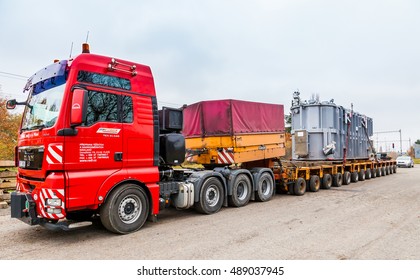 CZECH REPUBLIC, PRESTICE, 11 NOVEMBER, 2014:Transport Of Heavy, Oversized Loads 
And Construction Machinery