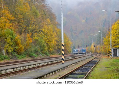 Czech train in a mist