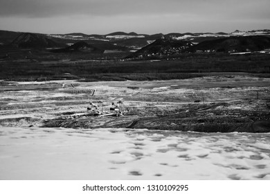 Czechoslovak Army Coal Quarry During Sunset On 9th February 2019