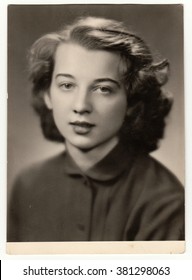 THE CZECHOSLOVAK SOCIALIST REPUBLIC - CIRCA 1960s: Vintage Photo Of Girl. Photo Was Taken In Graduation Time.