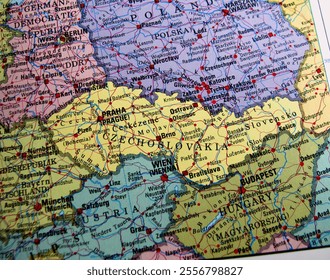 czechoslovakia, austria and hungary
countrys maps and major cities around it.
