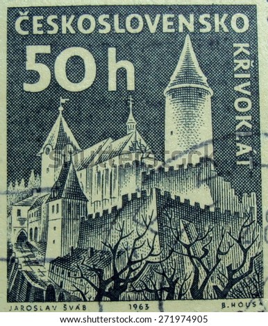 CZECHOSLOVAKIA - CIRCA 1963 : post stamp printed in Czech (Ceskoslovensko)