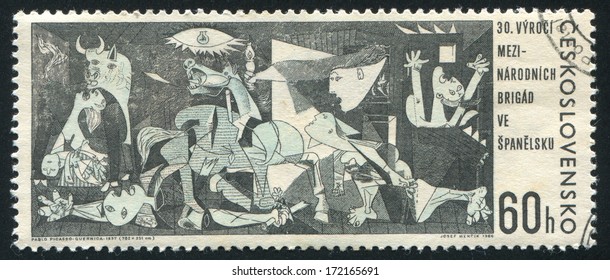 CZECHOSLOVAKIA - CIRCA 1966: Stamp Printed By Czechoslovakia, Shows ??Guernica?Ã?Â� By Pablo Picasso, Circa 1966