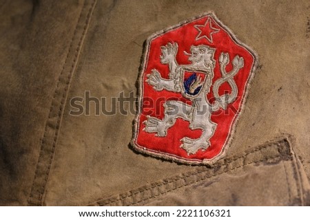 Czechoslovakia state emblem jacket patch Сток-фото © 