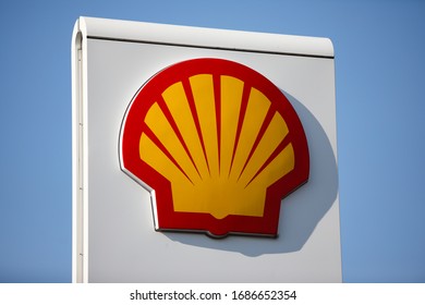 Czestochowa, Poland, Silesia -17 March 2020: SHELL Gas Station, Gas Pump, SHELL V- POWER Fuel, SHELL FuelSave