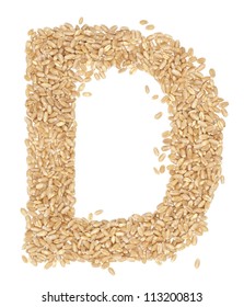 D, Alphabet From Dry Wheat Berries.