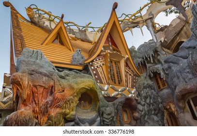 DA LAT CITY, VIETNAM - January 28, 2015: Hang Nga Guesthouse Crazy House, Design Interior And Exterior Landmark Architecture Odd House On January 28, 2015, In Dalat, Vietnam.