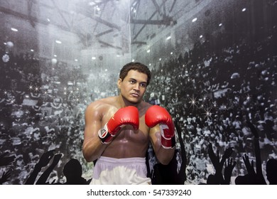 Da Nang, Vietnam - Dec 17, 2016: Boxer Muhammad Ali Wax Statue On Display At Ba Na Hills Mountain Resort, Vietnam.