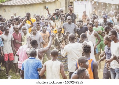 Dabre, Akoure, Alepe - Ivory Coast - August 2019 / Generation Ceremony In GWA Country - M'gbatto - Warriors Dancing To Tribal Rhythms