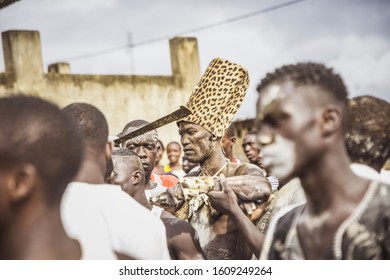 Dabre, Akoure, Alepe - Ivory Coast - August 2019 / Generation Ceremony In GWA Country - M'gbatto - Warriors Dancing To Tribal Rhythms