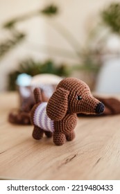Dachshund New Baby Gift Basket. Puppy Baby Rattle, Baby Booties, Pacifier Clip. Baby Shower Boy Or Girl Gift. 