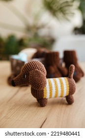 Dachshund New Baby Gift Basket. Puppy Baby Rattle, Baby Booties, Pacifier Clip. Baby Shower Boy Or Girl Gift. 