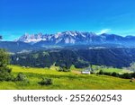 Dachstein mountains in Austria, Beautiful vacation, panorama picture, beautiful nature	