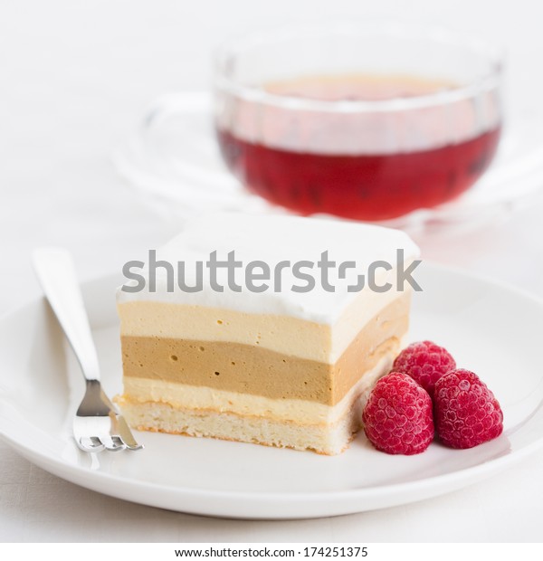 Dacquoise Cake Bavarian Cream Coffeeflavored Hazelnut Stock Photo Edit Now