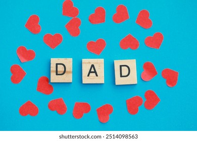 DAD, DADDY, wooden blocks, red heart - Powered by Shutterstock