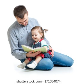 Dad Reading A Book To Kid