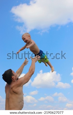 man child air throw summer sea