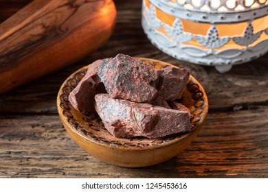 Daemonorops Draco, Or Dragon's Blood Dried Resin In A Bowl