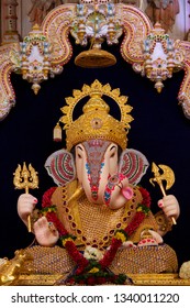 Dagdusheth Halwai Ganpati Idol, Pune, Maharashtra, Indien.