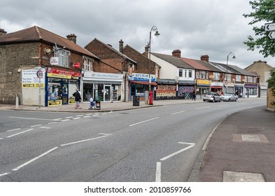 Dagenham, London, UK,  07 15 2021 A Parade Of Shops Along Church Elm Lane In Dagenham Getting Back To Business After The Covid 19 Lockdown 