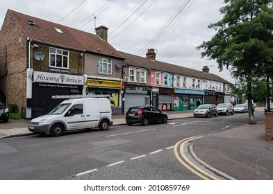 Dagenham, London, UK,  07 15 2021 A Parade Of Shops Along Church Elm Lane In Dagenham Getting Back To Business After The Covid 19 Lockdown 