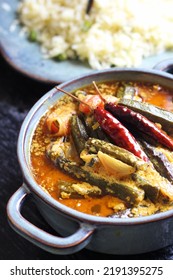 Dahi Bhindi, A Preparation Of Okras With Curd And Spices.