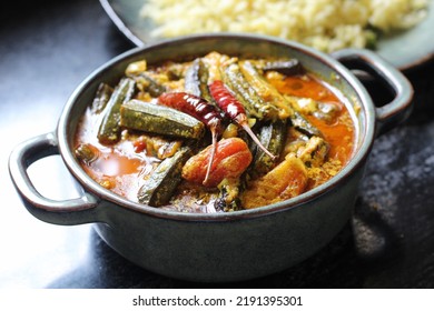 Dahi Bhindi, A Preparation Of Okras With Curd And Spices.