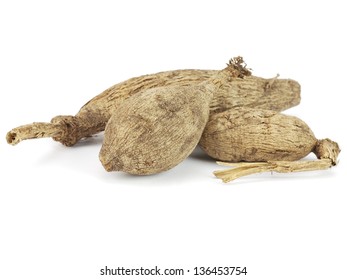 Dahlia Bulbs (roots) On A White Background