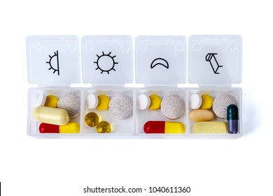 Daily Drug Dose - Pills Organized In A Pill Box