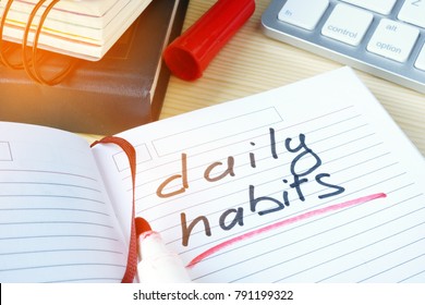 Daily Habits Written In A Note.