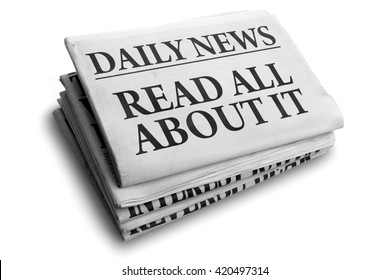 Daily News Newspaper Headline Reading Read All About It Concept For Event News Headline