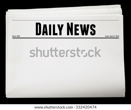 Daily Newspaper Blank Content Isolated with Clipping Path.
